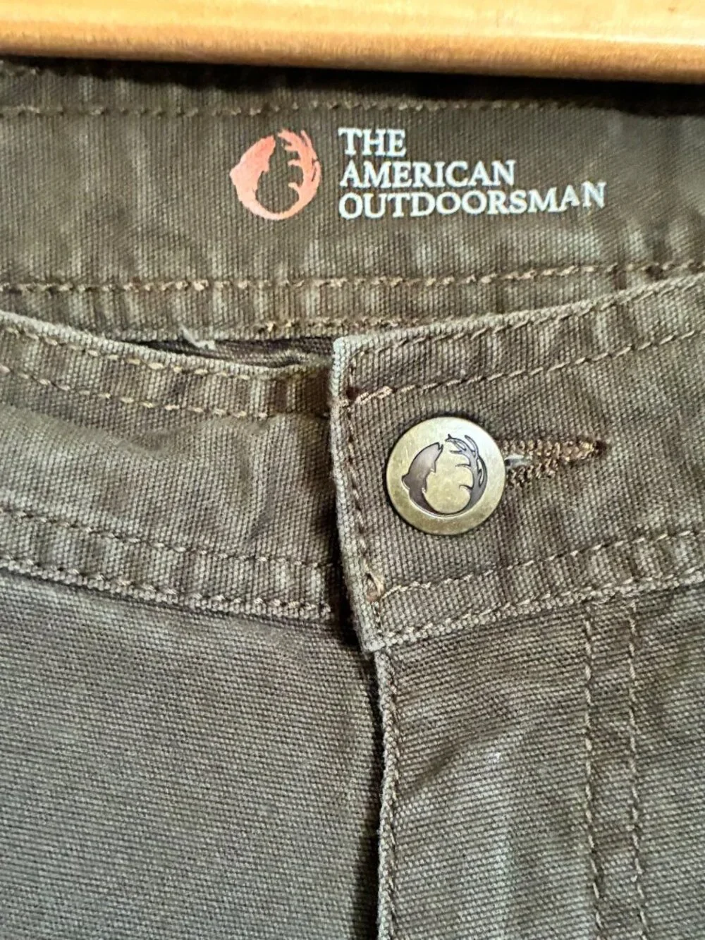 The American Outdoorsman Pants Mens 38x32 Brown Good Utility Canvas Workwear
